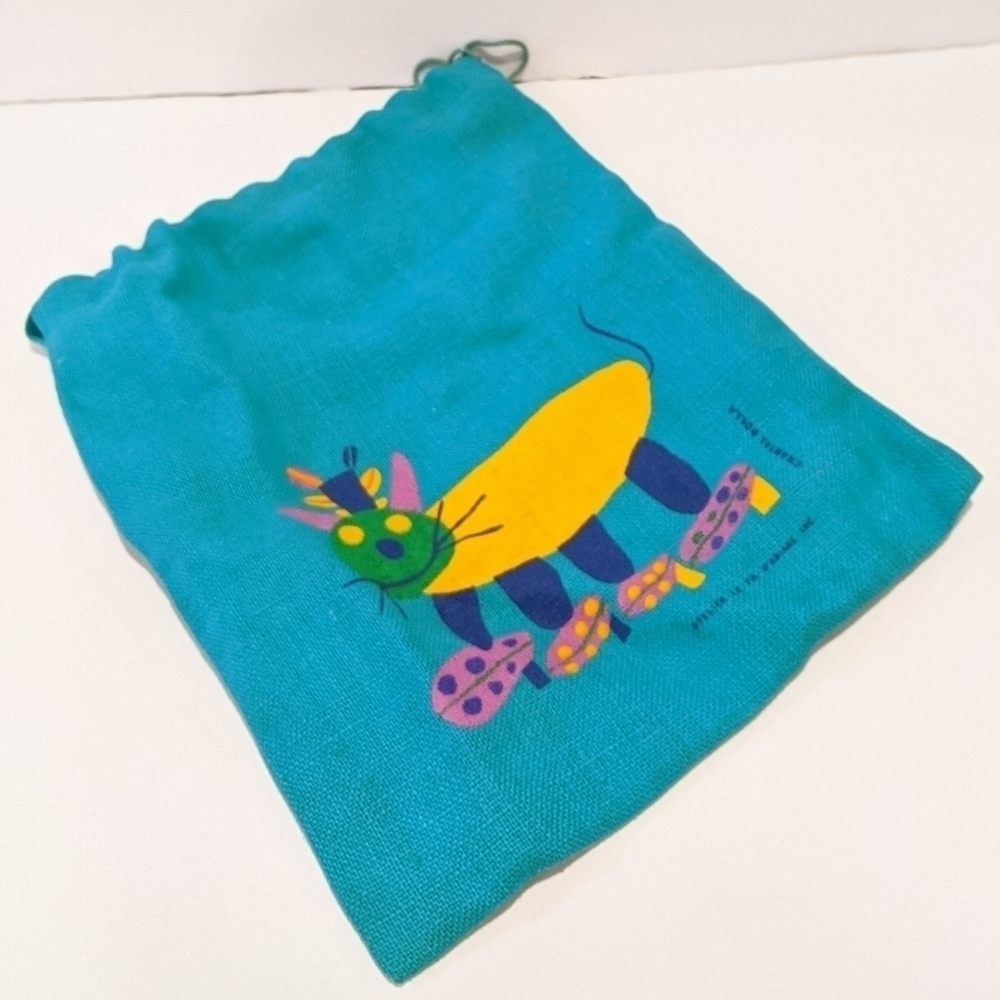 2/$20 Cat print burlap shoe bag